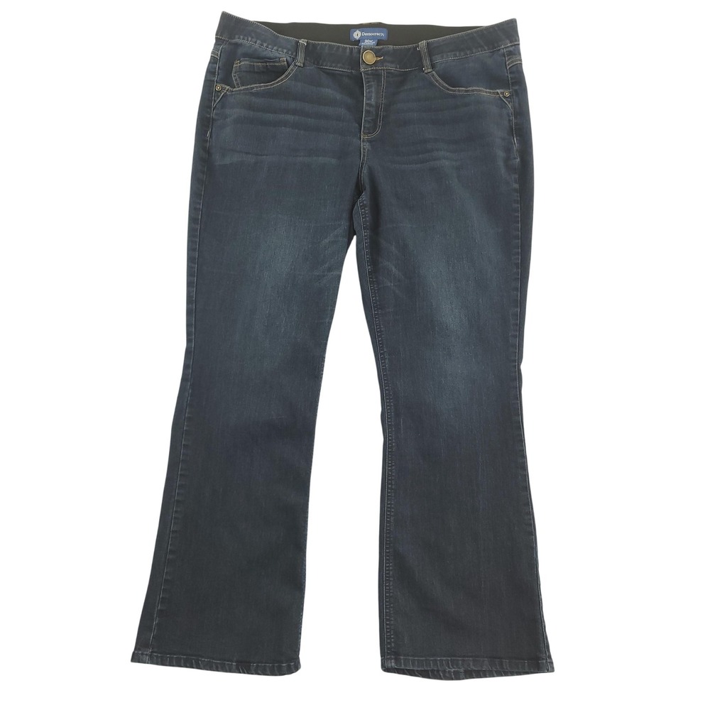 Democracy Absolution Itty Bitty Boot Jeans Womens 20W Blue Dark Wash High Rise